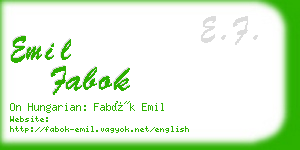 emil fabok business card